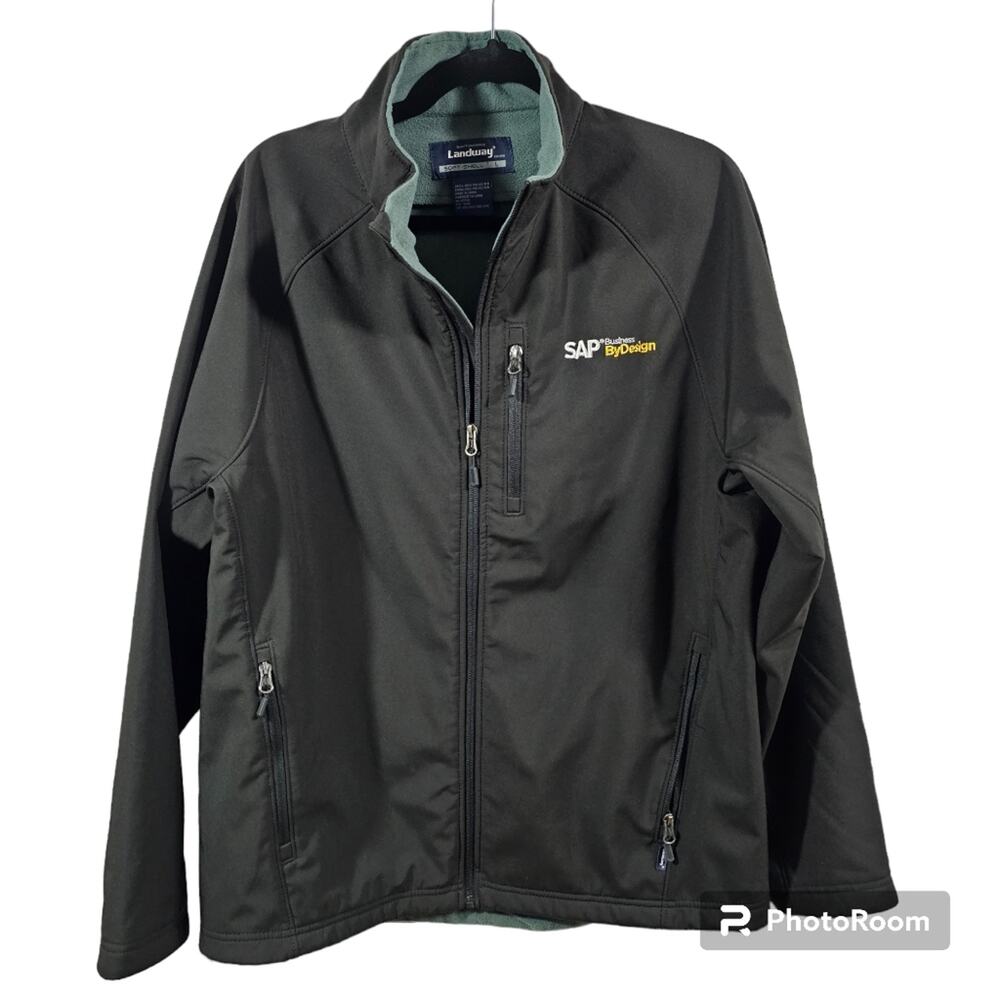 Landway Matrix Soft Shell Jacket Black With SAP Business Logo Men's Large